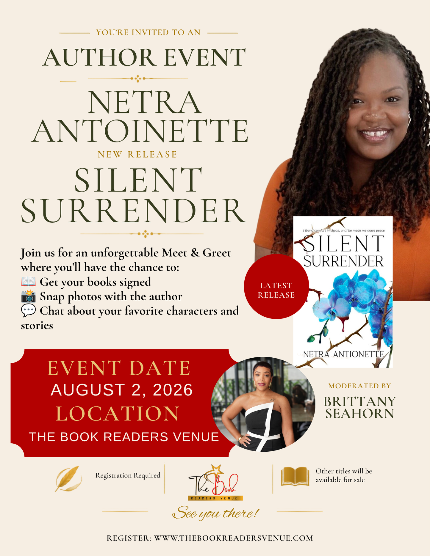 Meet and Greet with author Netra Antoinette, Aug 2, 2026