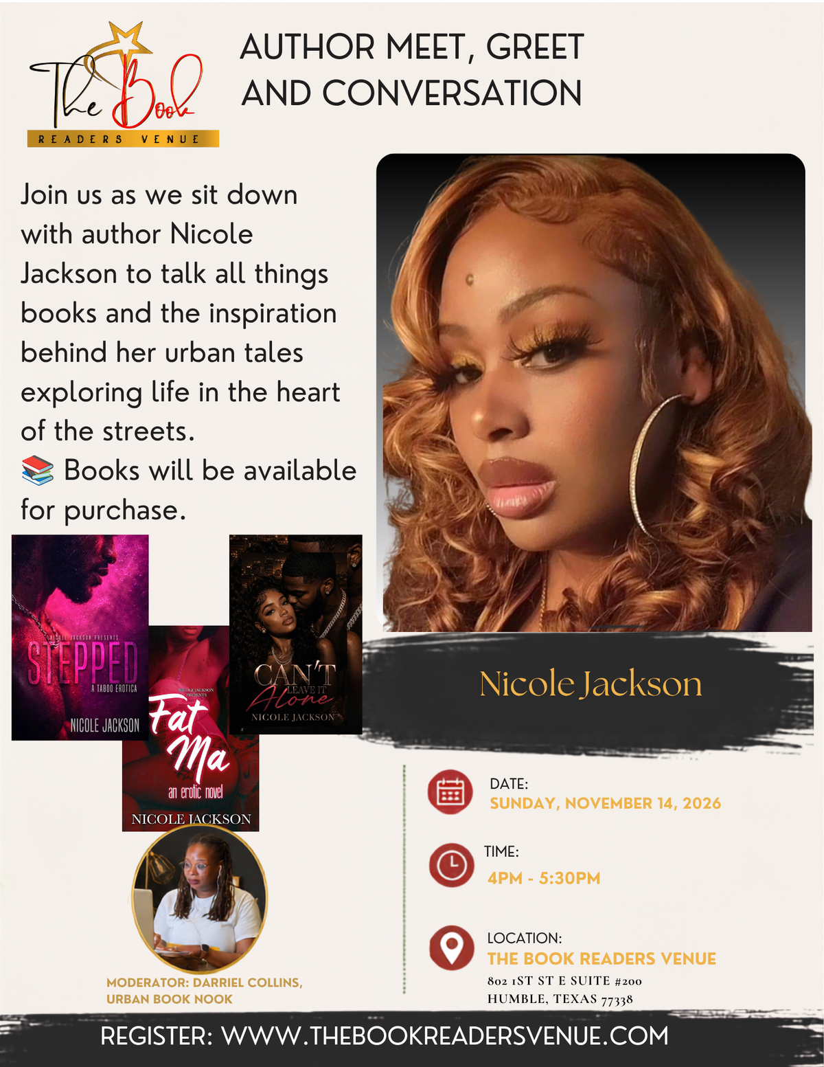 Meet and Greet with author Nicole Jackson